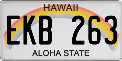 HI license plate EKB263