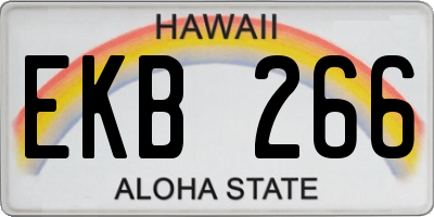 HI license plate EKB266