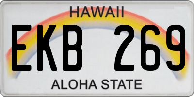 HI license plate EKB269