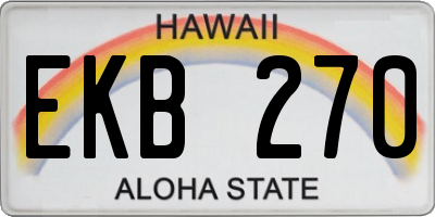 HI license plate EKB270
