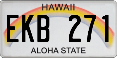 HI license plate EKB271
