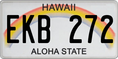 HI license plate EKB272