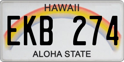 HI license plate EKB274