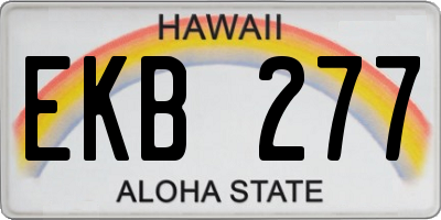 HI license plate EKB277