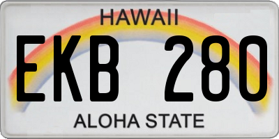 HI license plate EKB280