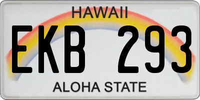 HI license plate EKB293