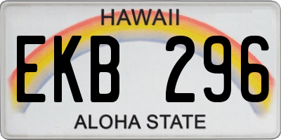 HI license plate EKB296
