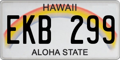 HI license plate EKB299
