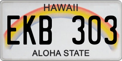 HI license plate EKB303
