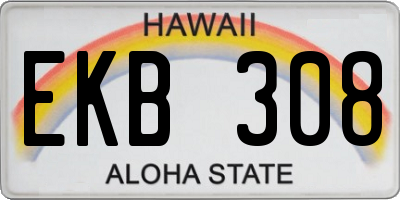 HI license plate EKB308