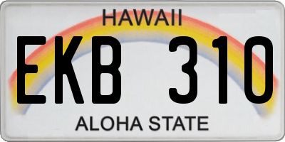 HI license plate EKB310
