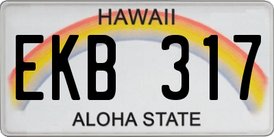HI license plate EKB317