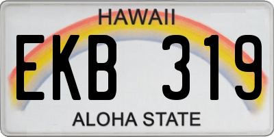 HI license plate EKB319
