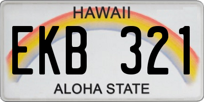 HI license plate EKB321