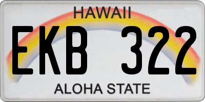 HI license plate EKB322
