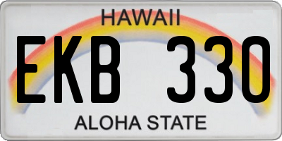 HI license plate EKB330