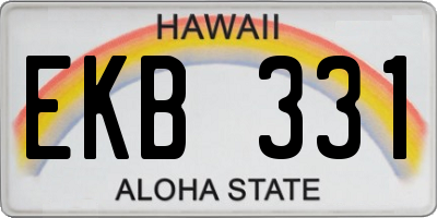 HI license plate EKB331