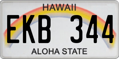 HI license plate EKB344