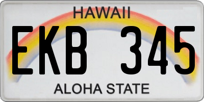 HI license plate EKB345