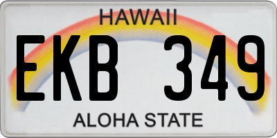 HI license plate EKB349