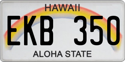 HI license plate EKB350