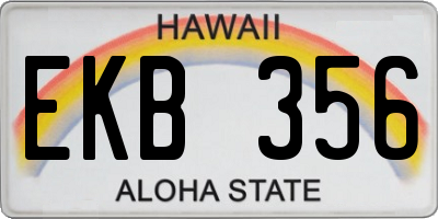 HI license plate EKB356
