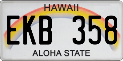 HI license plate EKB358
