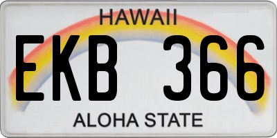 HI license plate EKB366