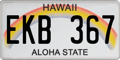 HI license plate EKB367