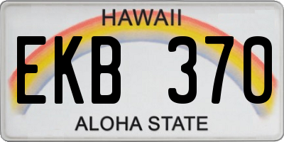 HI license plate EKB370