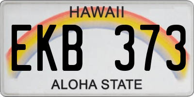 HI license plate EKB373