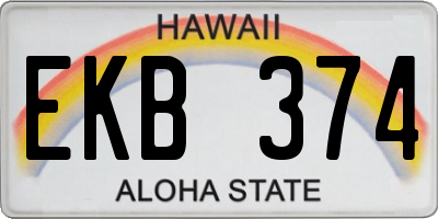 HI license plate EKB374