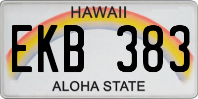 HI license plate EKB383