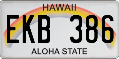 HI license plate EKB386