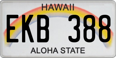 HI license plate EKB388