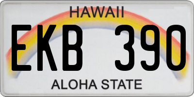 HI license plate EKB390