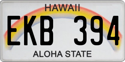 HI license plate EKB394