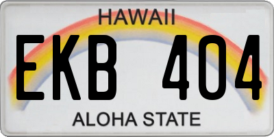 HI license plate EKB404