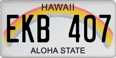 HI license plate EKB407