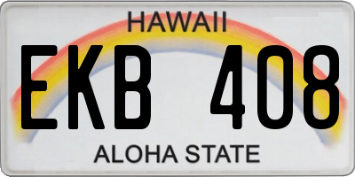 HI license plate EKB408