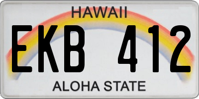 HI license plate EKB412