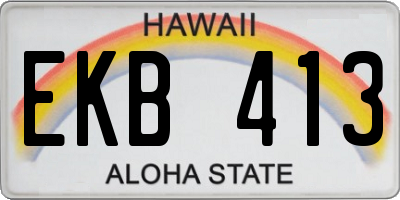 HI license plate EKB413
