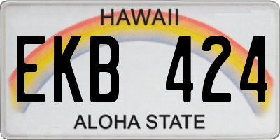 HI license plate EKB424