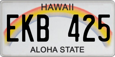 HI license plate EKB425