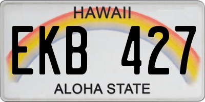 HI license plate EKB427