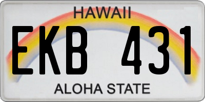 HI license plate EKB431