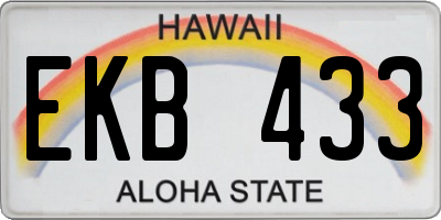HI license plate EKB433