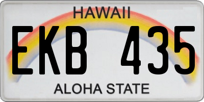 HI license plate EKB435