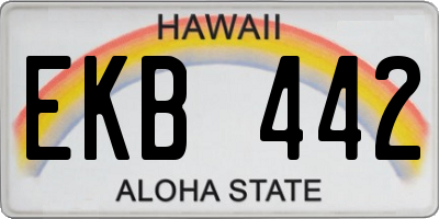 HI license plate EKB442