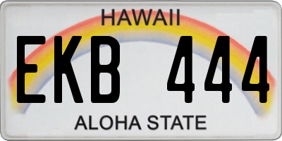 HI license plate EKB444